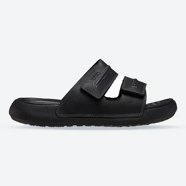 Crocs Mens Yukon Vista II Leather Sliders Sandals UK Size 12 (EU 48-49) Black CRC488-BLACK-12