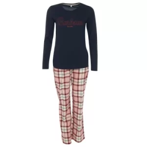 Barbour Womens Phoebe PJ Set Red/Pink Tartan Small