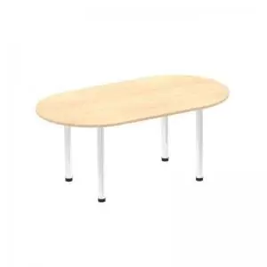 Impulse 1800mm Boardroom Table Maple Top Chrome Post Leg