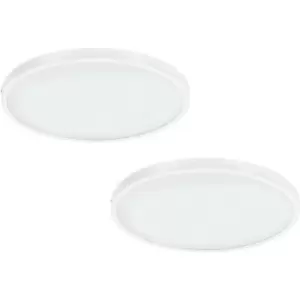 2 PACK Wall / Ceiling Light White 500mm Round Surface Mounted 25W LED 3000K