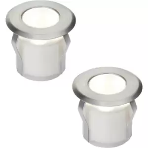 2 PACK Recessed Decking IP67 Guide Light - 0.8W Cool White LED - Stainless Steel