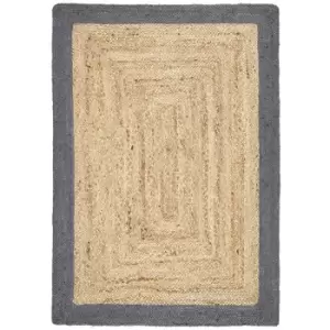 Origins Jute Border Rug Grey 120 x 170cm