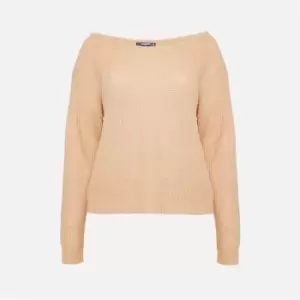 Missguided Plus Size Off Shoulder Jumper - Beige