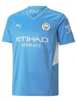 Puma Youth Manchester City 21/22 Home Short Sleeved Shirt - Blue Size 11-12 Years