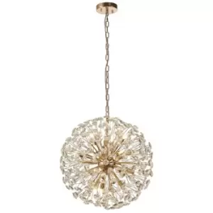 Luminosa Salisbury Ceiling Pendant 50cm Sphere 12 Light G9 French Gold, Crystal