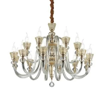 Strauss 18 Light Chandelier Rose Gold Finish, E14