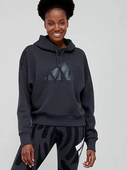 adidas Future Icons Feel Fierce Hoodie - Dark Grey, Size 2Xs, Women