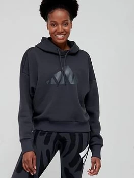 adidas Future Icons Feel Fierce Hoodie - Dark Grey Size XL Women