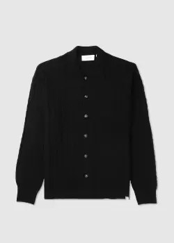 Les Deux Mens Garret Knit Ls Shirt In Black