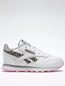 Reebok Kids Girls Classic Leather, White, Size 1