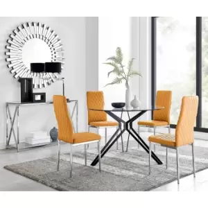 Furniture Box Cascina Dining Table and 4 Mustard Milan Chairs