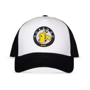 Pokemon Pikachu Woven Patch Adjustable Cap, Black/White (Ba820188Pok)