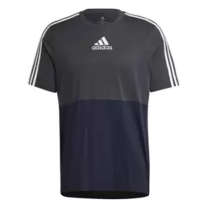 adidas Colour Block T-Shirt Mens - Grey