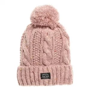 Superdry Gracie Cable Beanie, Pink, Women