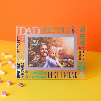 6" x 4" Cheerful Glass Photo Frame - Dad