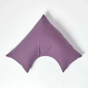 Grape Egyptian Cotton v Shaped Pillowcase 200 Thread Count - Grape - Grape - Homescapes