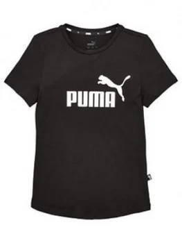 Puma Girls Essential Short Sleeve T-Shirt - Black, Size 15-16 Years, Women