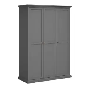 Paris Wardrobe With 3 Doors In Matt Grey