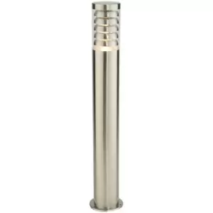 Loops - Outdoor Garden Bollard Light 80cm Brushed Steel 9W Outside Path Lamp Post IP44