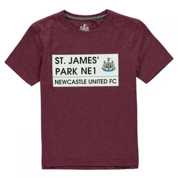 Team St James Park T Shirt Junior Boys - Burgundy Marl