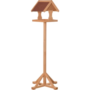 Wooden Bird Feeder w/ Cross-shaped Support Feet Weather Resistant Roof - Pawhut