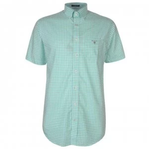 Gant Gant Short Sleeve Pop Colour Gingham Shirt Mens - Green 355