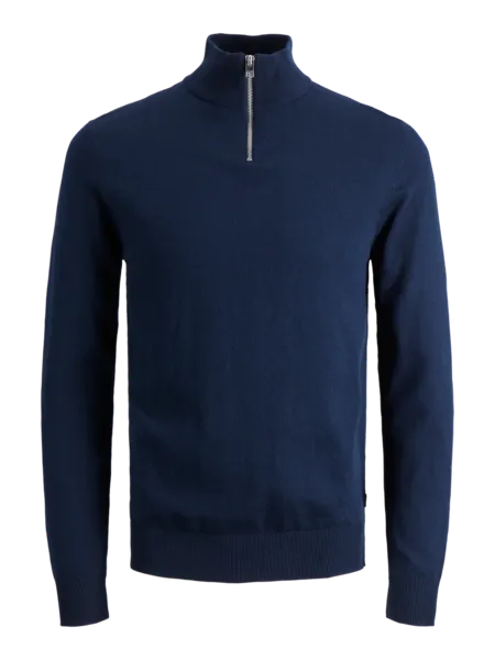 Jack & Jones Blue / Navy Blazer Plain Half Zip Jumper Navy Male S 200921UK