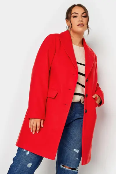 Yours Midi Formal Coat Red