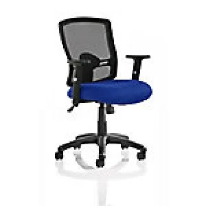 Task Operator Chair Portland Black Back Blue Airmesh Seat With Arms