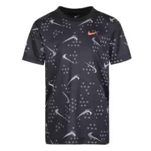 Nike All Over Print Swoosh T Shirt Infant Boys - Black