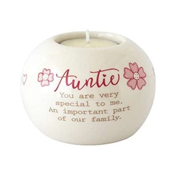 Said with sentiment Ceramic Tealight Candle Holder - Auntie