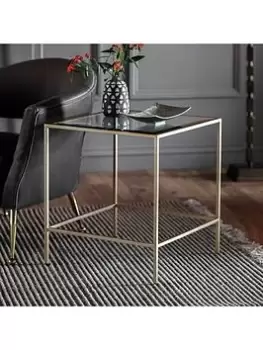 Hometown Interiors Bourke Glass Top Side Table - Champagne