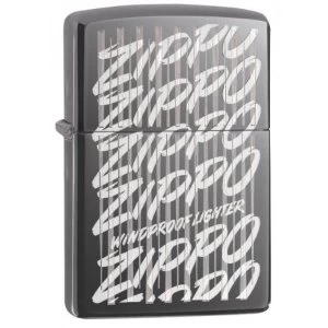 Zippo Script Black Ice Finish Windproof Lighter