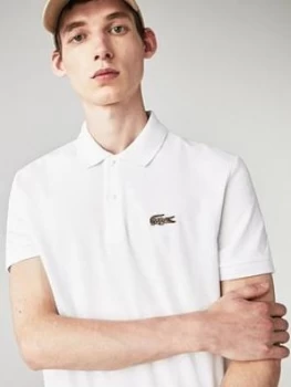 Lacoste x National Geographic Leopard Croc Polo - White, Size S, Men