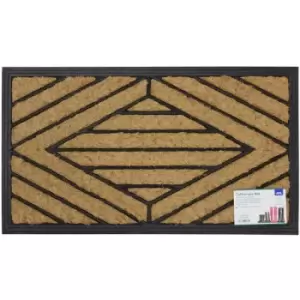 Comfort Scraper Coir Rubber Entrance Door Mat, Sqaure Design, 40 x 70cm - JVL