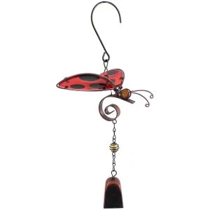 Flying Ladybird Dangly Metal & Glass Windchime