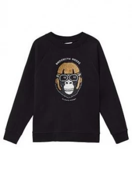 Mango Boys Reversible Sequin Gorilla Sweat - Black, Size 5 Years