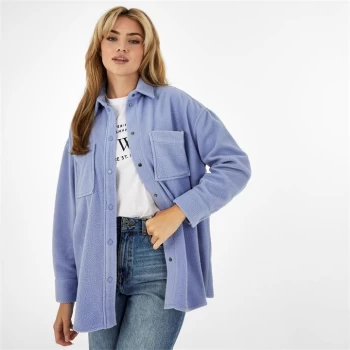 Jack Wills Longline Sherpa Shirt - Soft Blue