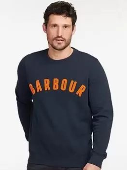 Barbour Large Logo Crew Neck Sweat - Navy Size M Men