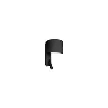 Faro Fold - Wall Light Black with Shade 1x E27 with Reading Light 3W