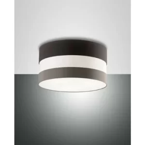 Fabas Luce Arona Cylindrical Ceiling Light Dark Grey And Dove Grey Glass, E27