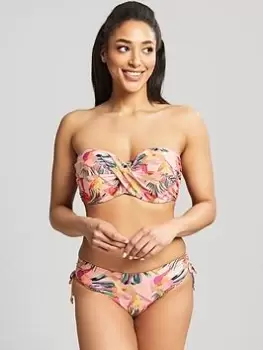 Panache Paradise Padded Twist Bandeau Bikini Top - Pink Tropical, Pink, Size 38Dd, Women