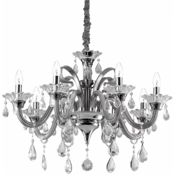 Ideal Lux Lighting - Ideal Lux Colossal - 8 Light Chandelier Smokey Finish, E14