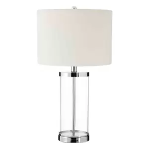 Interiors By PH Table Lamp GlassMetal Base Cream Fabric Shade