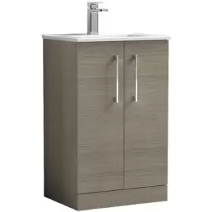 Arno Solace Oak 500mm 2 Door Vanity Unit with 18mm Profile Basin - ARN2501B - Solace Oak - Nuie