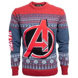 Marvel Avengers Christmas Knitted Jumper - Navy - L