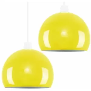 Minisun - 2 x Yellow Arco Ceiling Pendant Light Shades