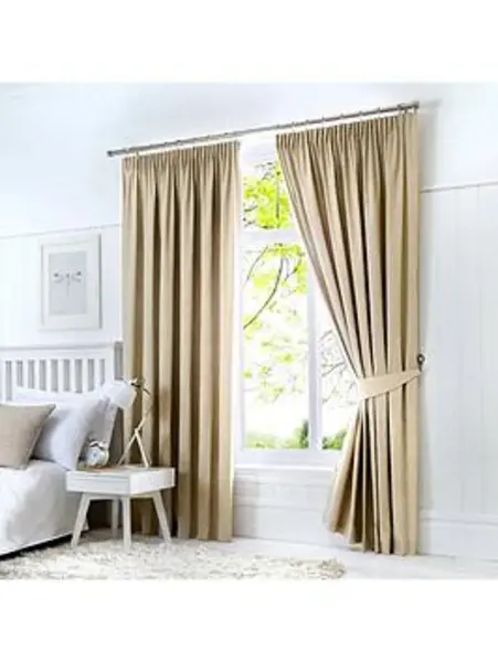 Fusion Dijon Pencil Pleat Lined Curtains Ilver TLMFY Unisex 168x183cm(66x72inches)