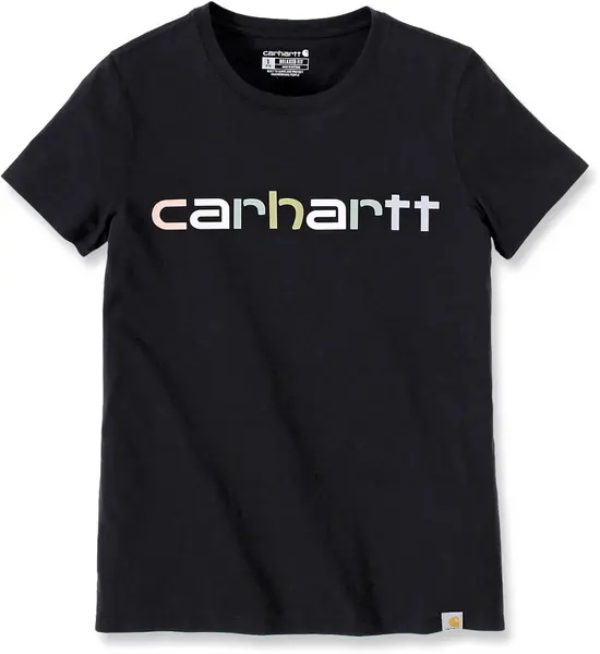 Carhartt Relaxed Fit Lightweight Multi Color Logo Graphic Ladies T-Shirt, black, Size M for Women