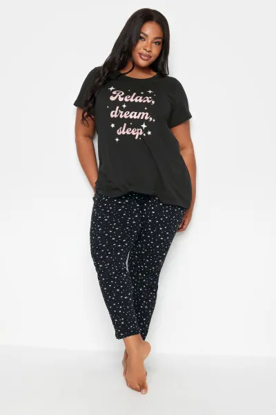 'Relax Dream Sleep' Star Print Pyjama Set